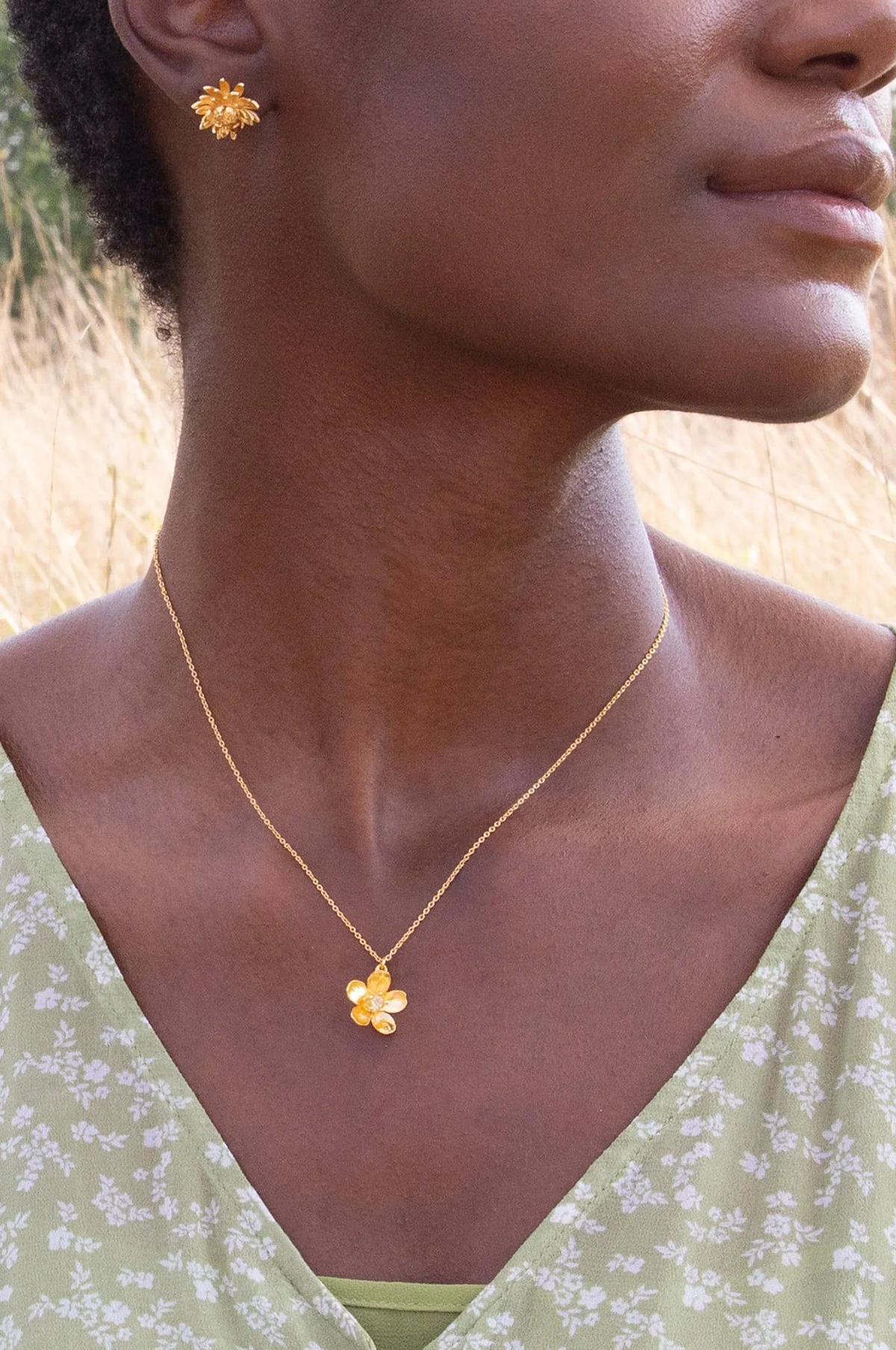 Citrine Buttercup Necklace Gold - Image 3
