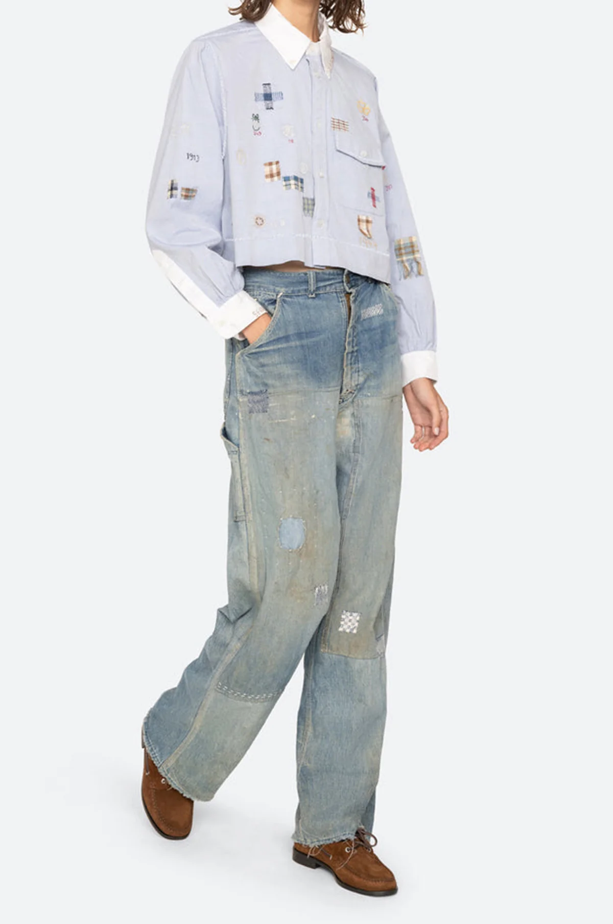 Claira Emb Button Down Blue - Image 3
