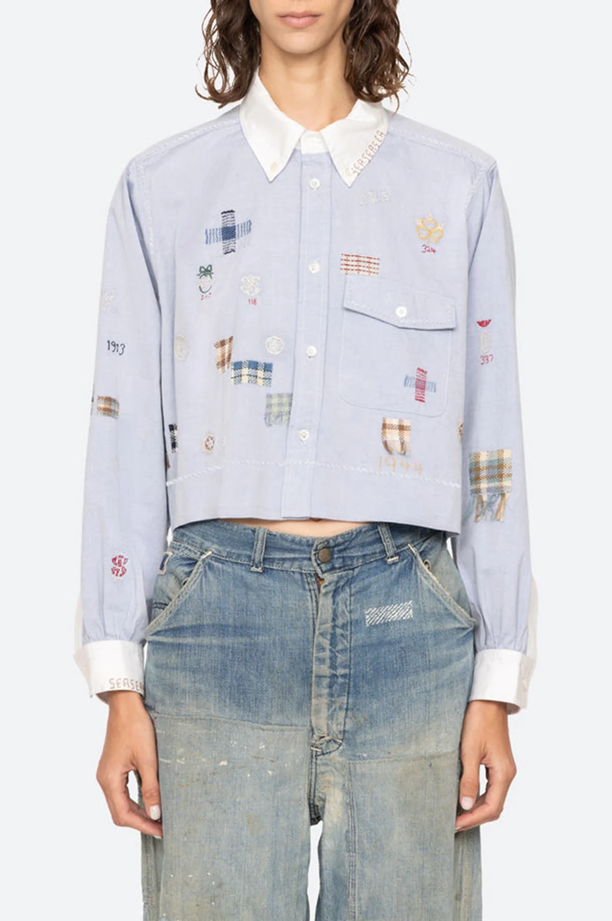Claira Emb Button Down Blue - Image 9