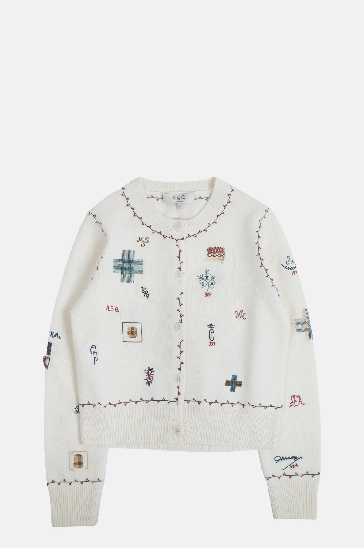 Claira Emb Knit Cardigan Cream