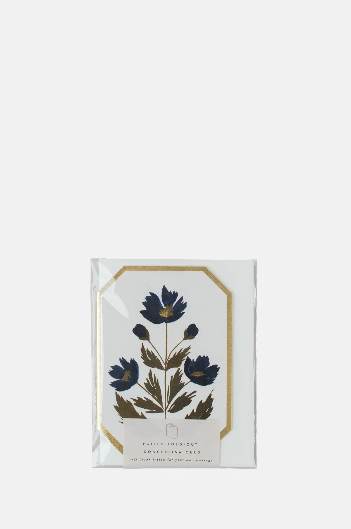 Concertina Botanical Blue Flower Die Cut Mini Card