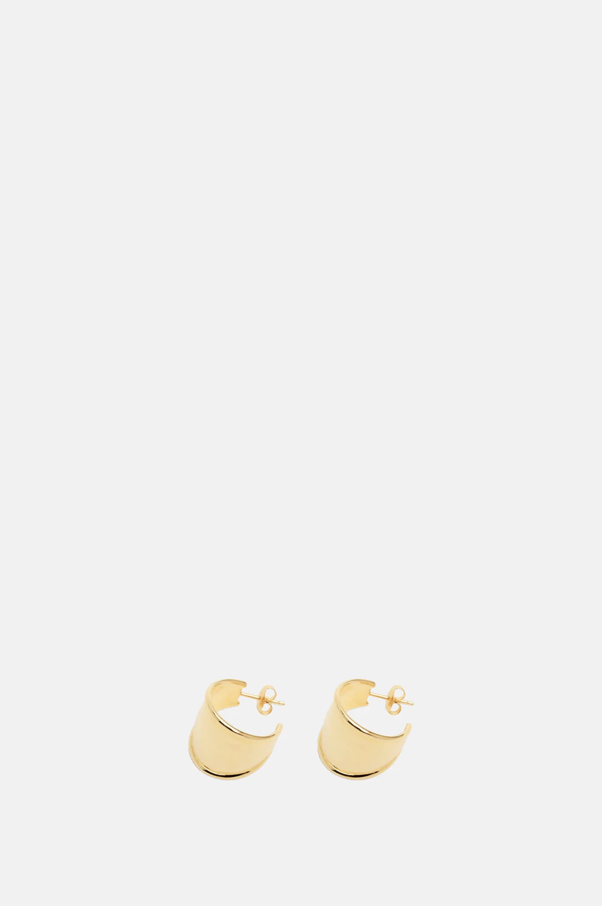 Contour Hoop Gold Earrings