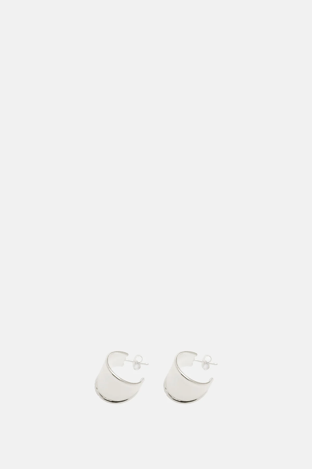 Contour Hoop Silver Earrings