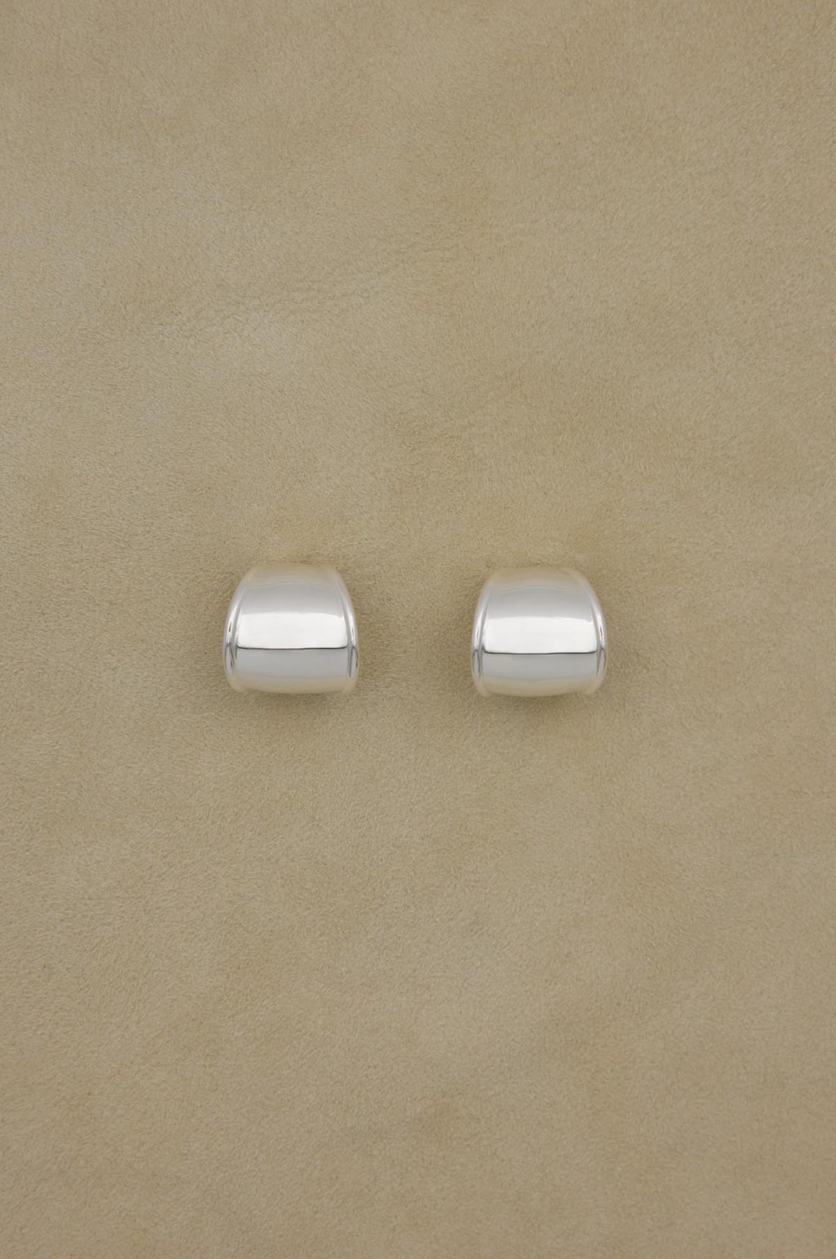 Contour Hoop Silver Earrings - Image 4