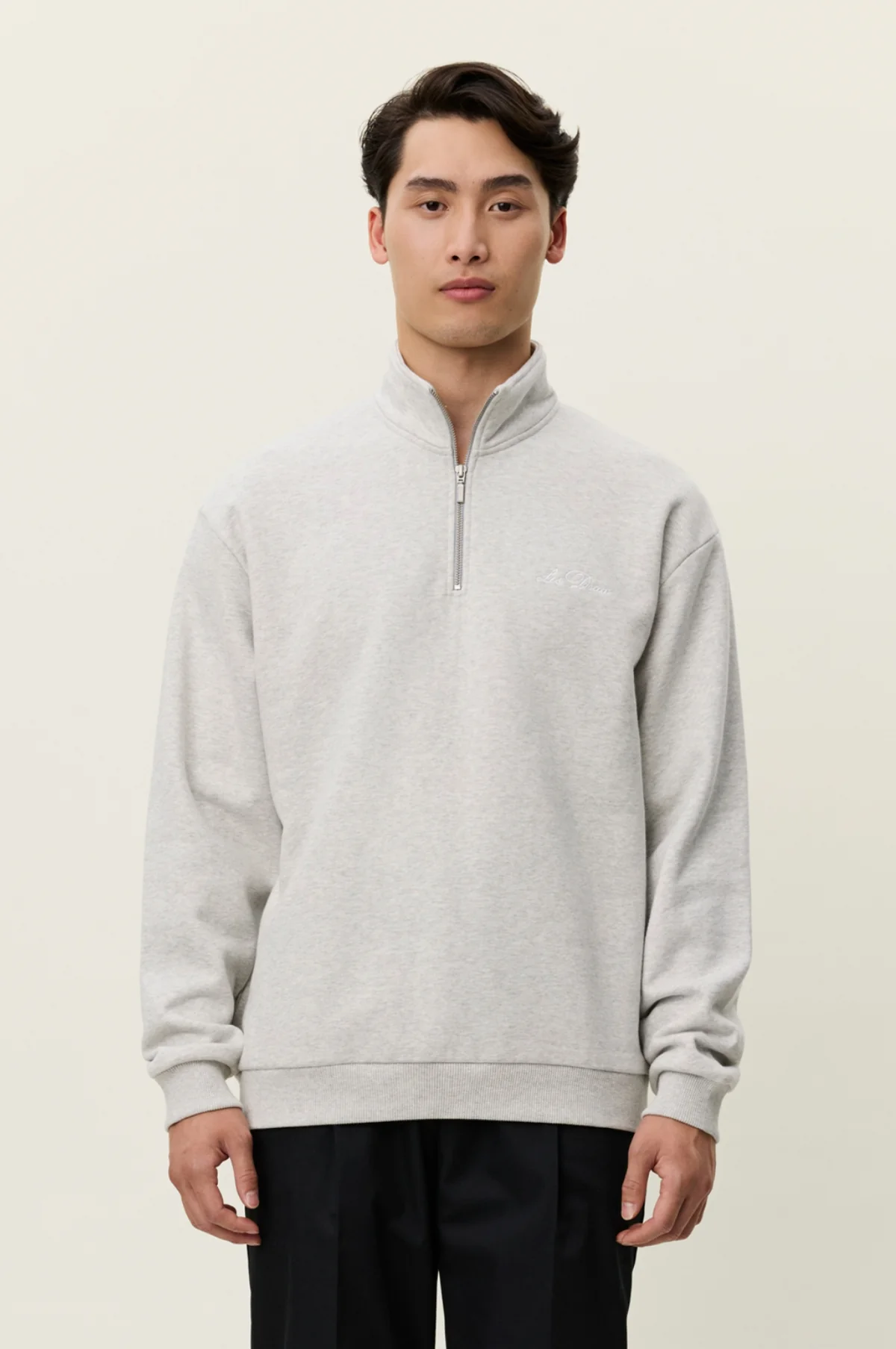 Crew Half-Zip Sweatshirt Snow Melange - Image 3