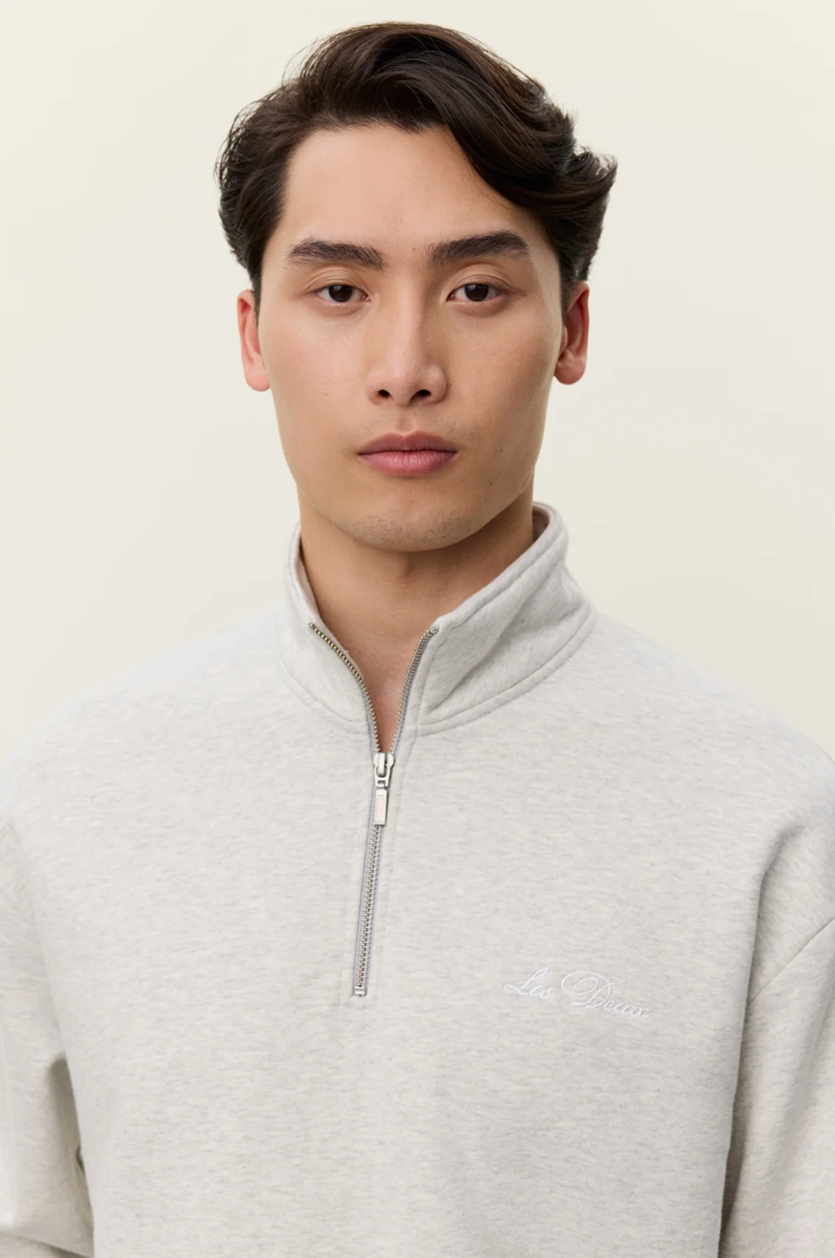 Crew Half-Zip Sweatshirt Snow Melange - Image 4