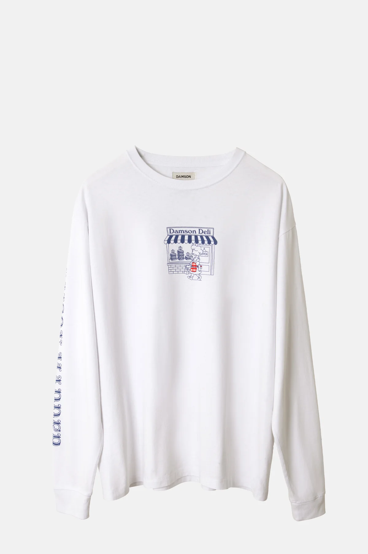 Damson Deli LS Tee White