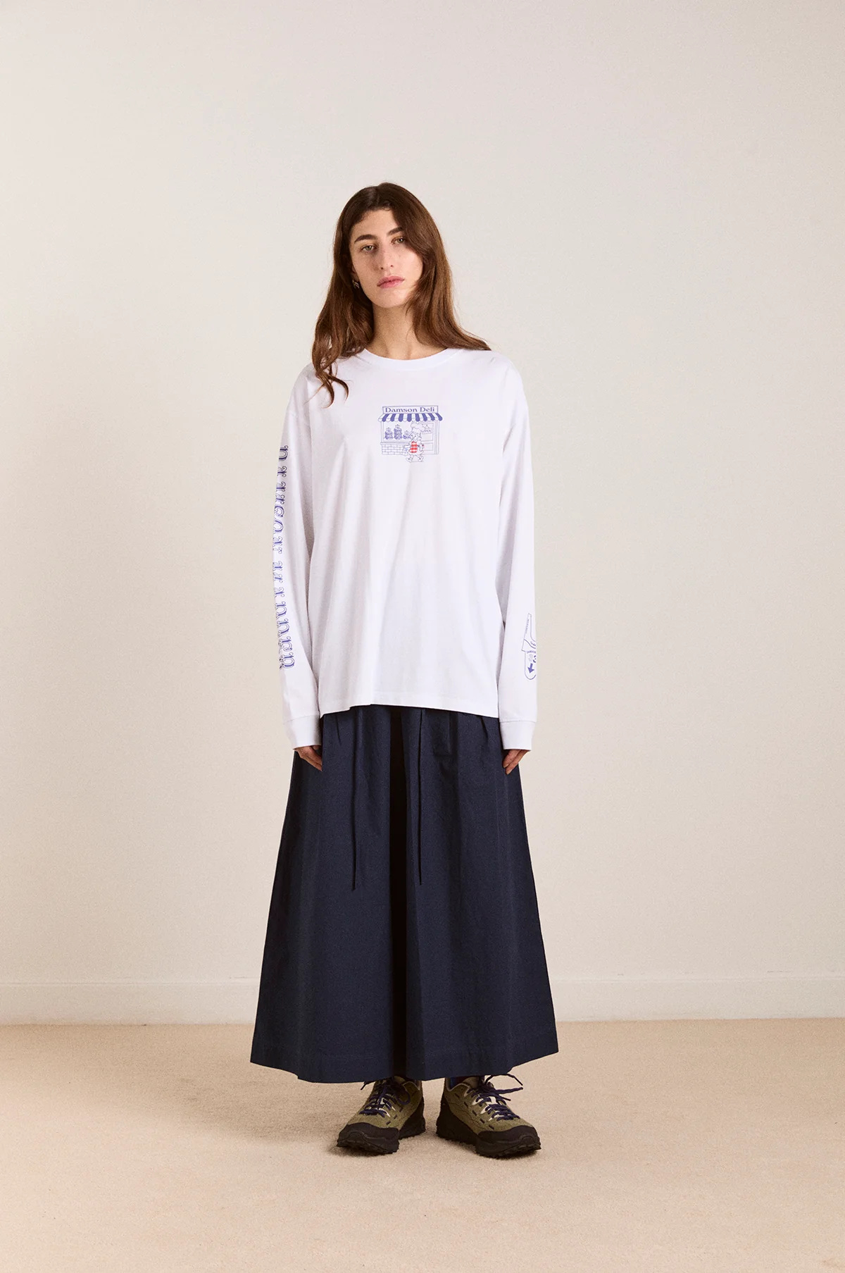 Damson Deli LS Tee White - Image 3