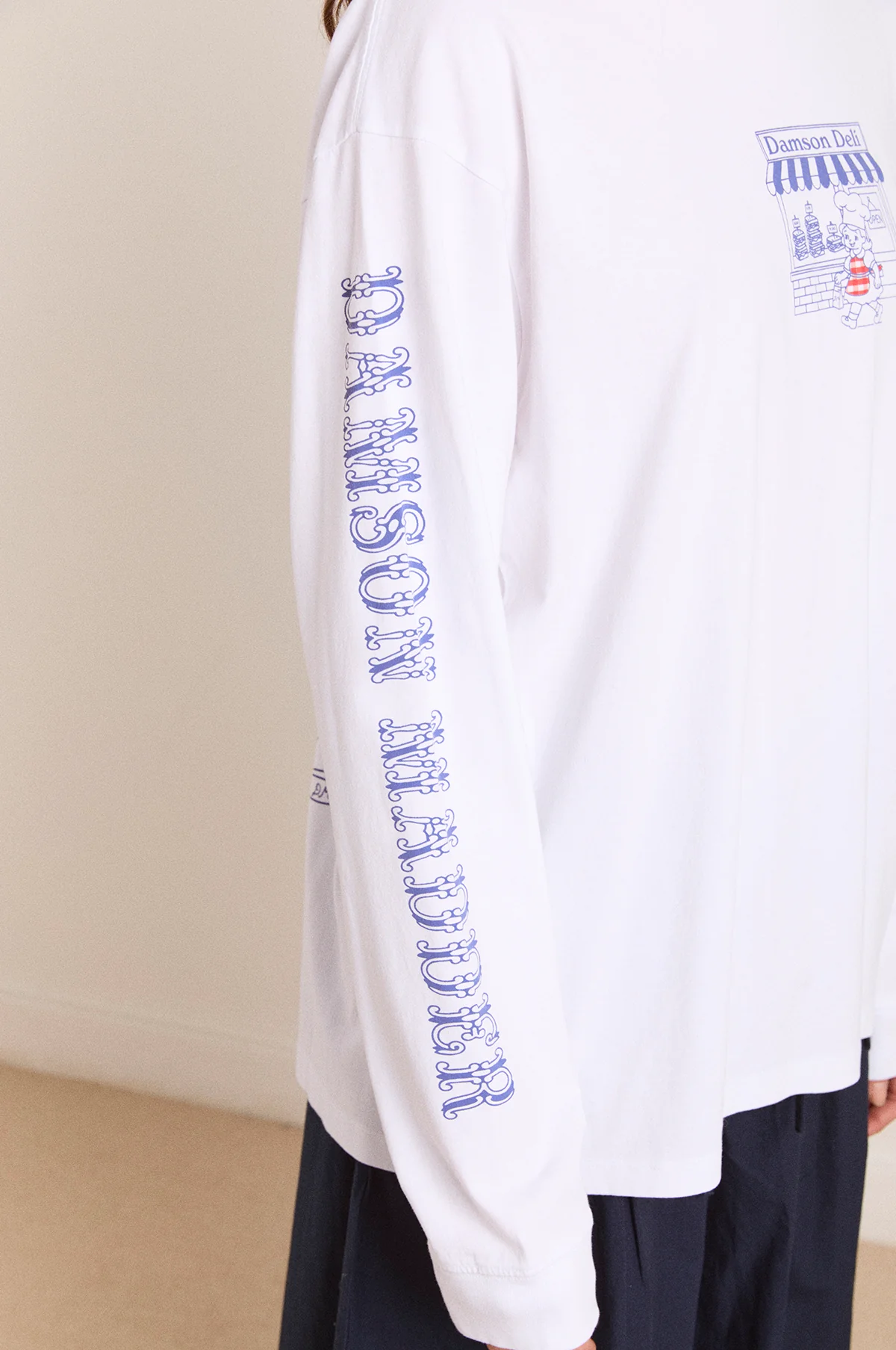 Damson Deli LS Tee White - Image 4