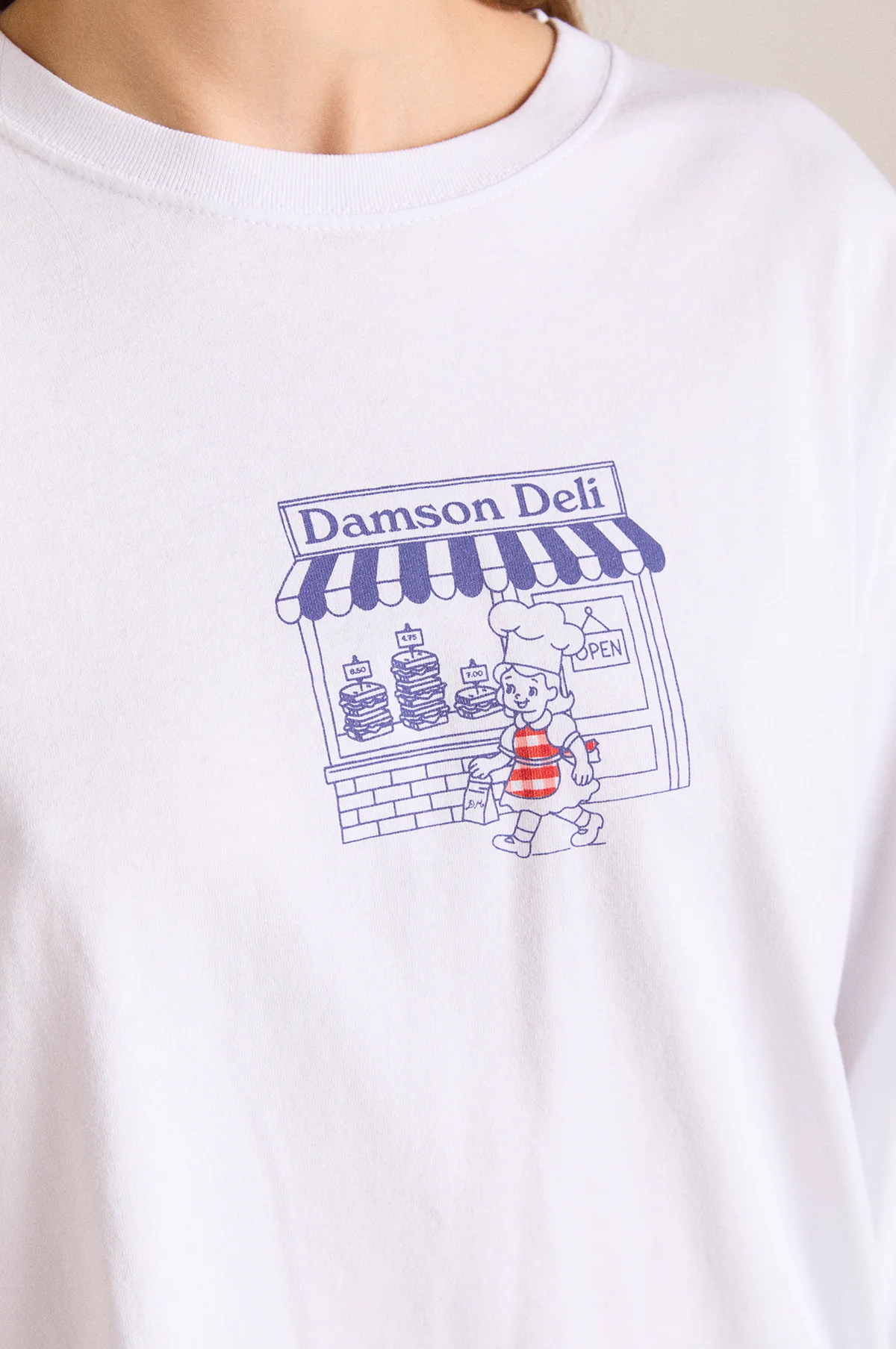 Damson Deli LS Tee White - Image 5