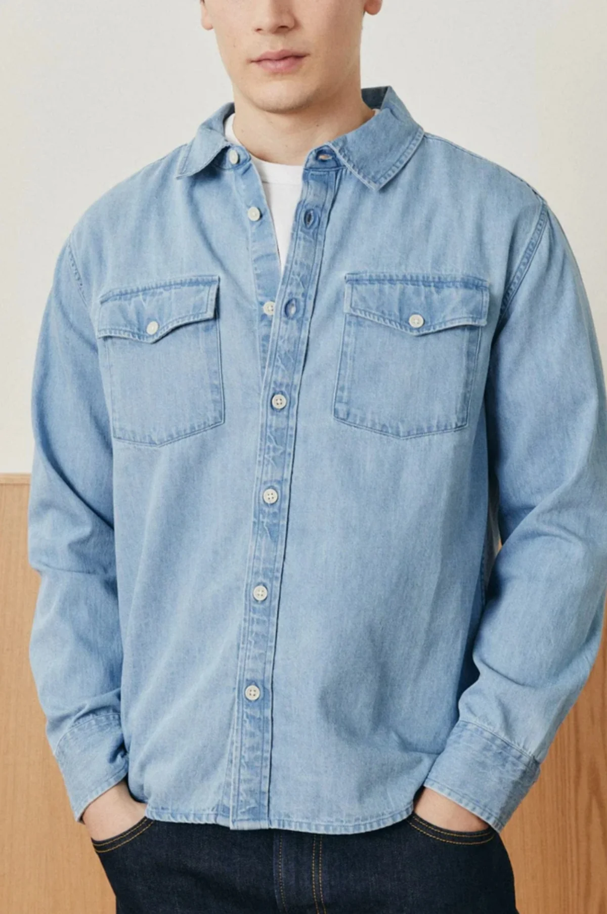 Denim Shirt LS Indigo - Image 3
