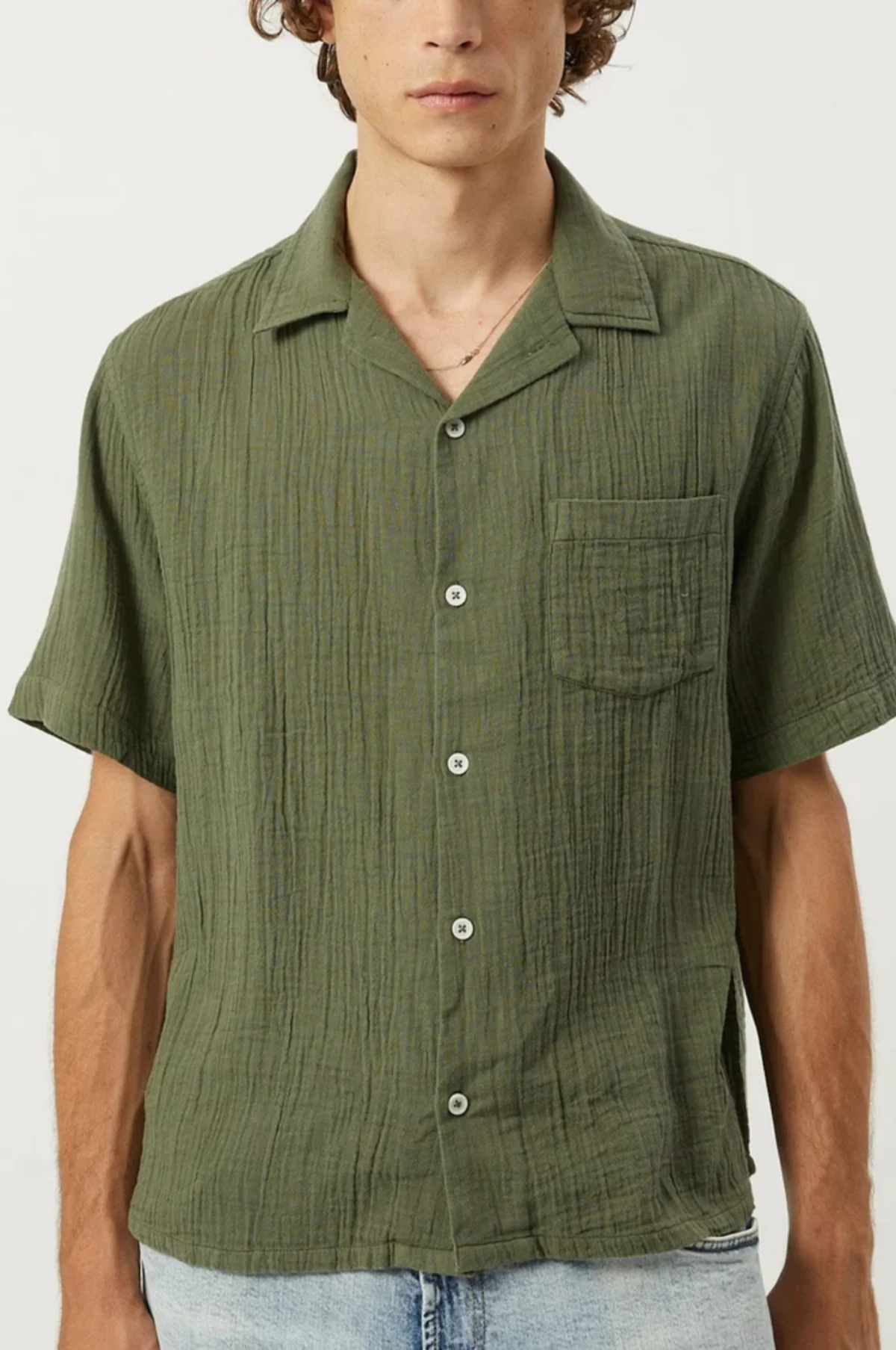 Double Cloth SS Shirt Army - Image 3