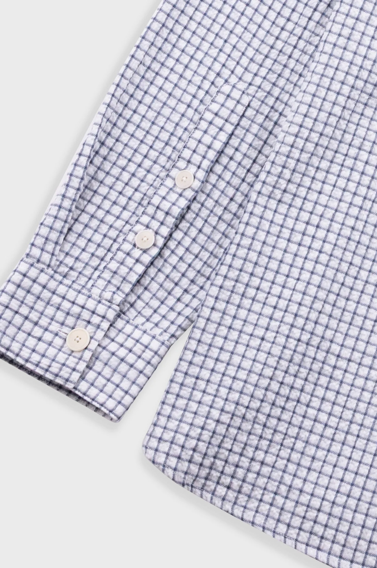 Easy Fit Shirt Soft Blue Mini Check - Image 4