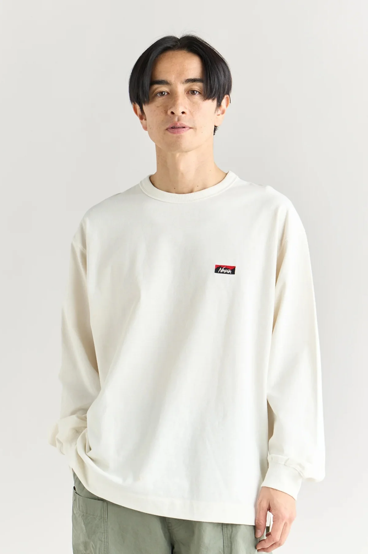 Box Logo Embroidered L/S Tee White - Image 2