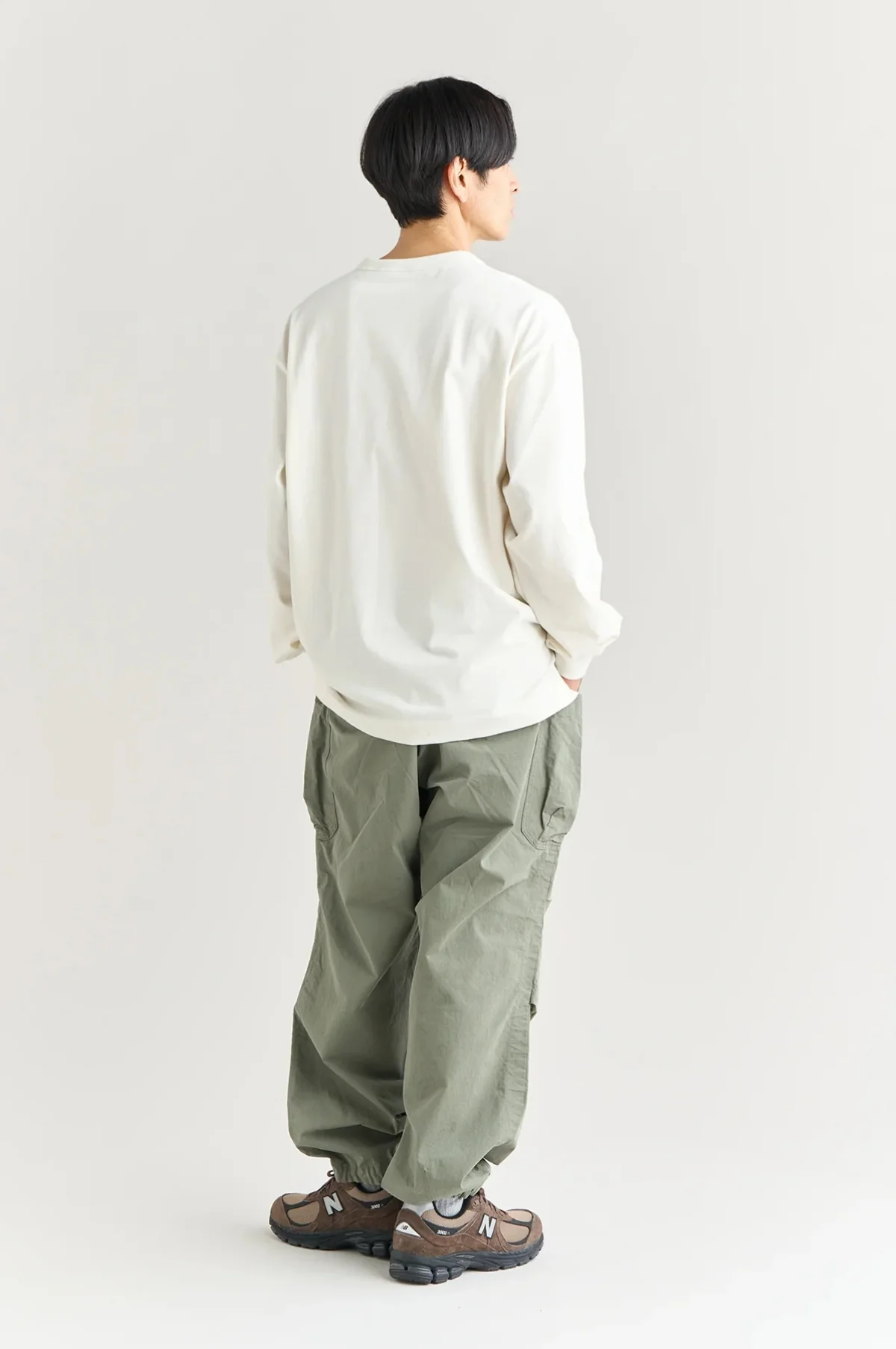 Box Logo Embroidered L/S Tee White - Image 4