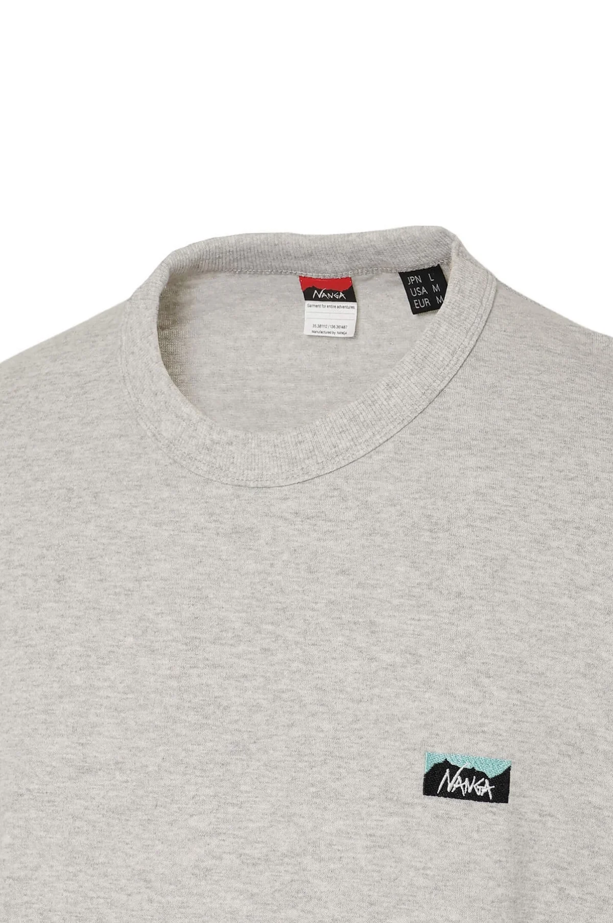 Box Logo Embroidery Tee Ash Grey - Image 3