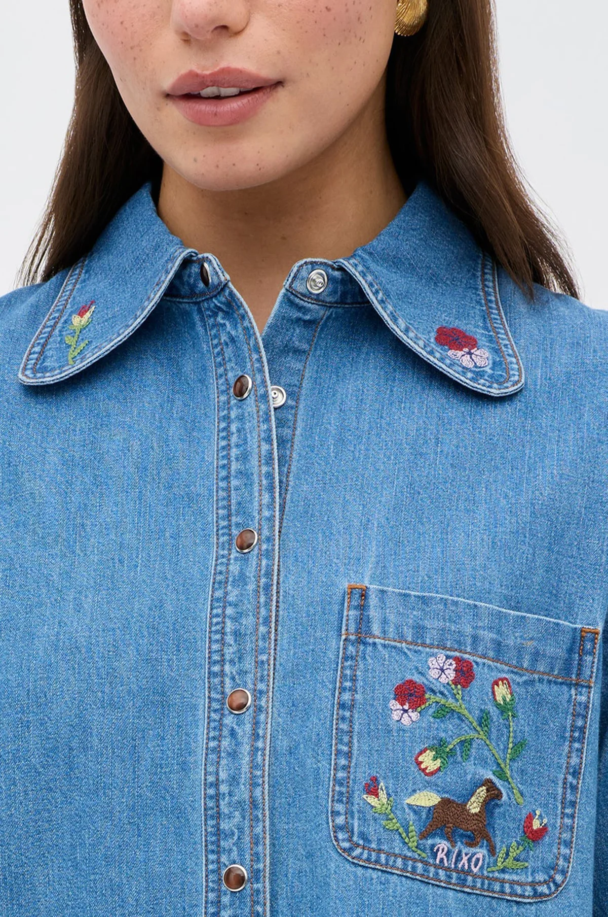 Edaline Top Sadie Embroidery Light Vintage - Image 3