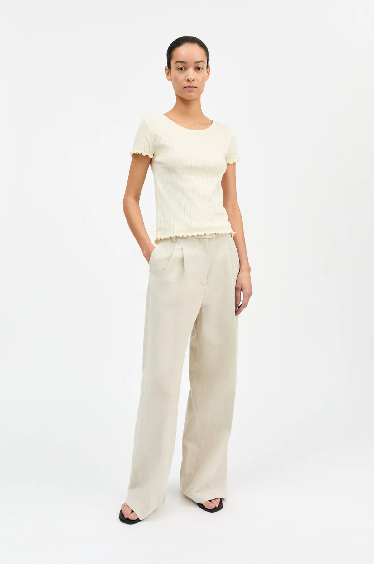 Edie Cap Sleeve Tee Butter - Image 2