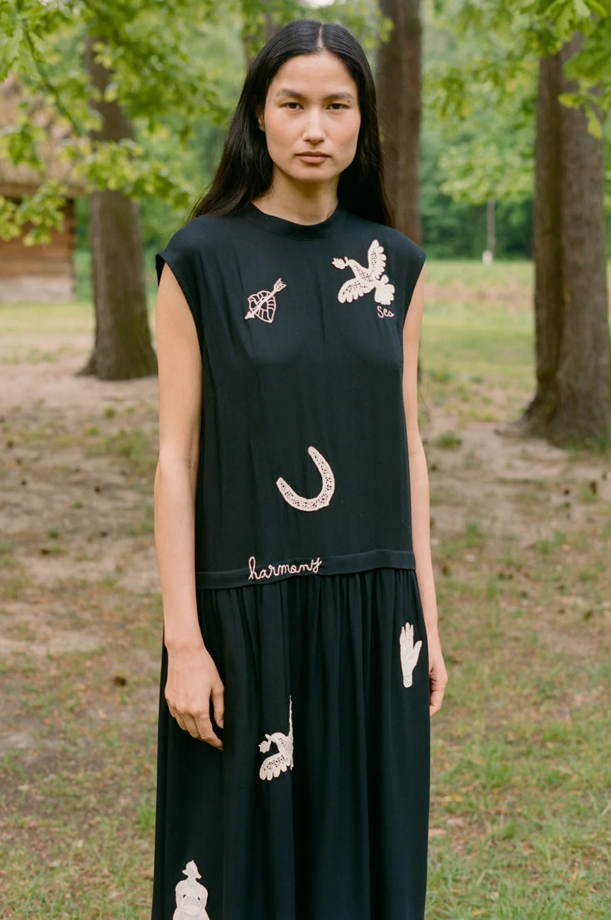 Ellison Solid Tank Midi Dress Black - Image 3