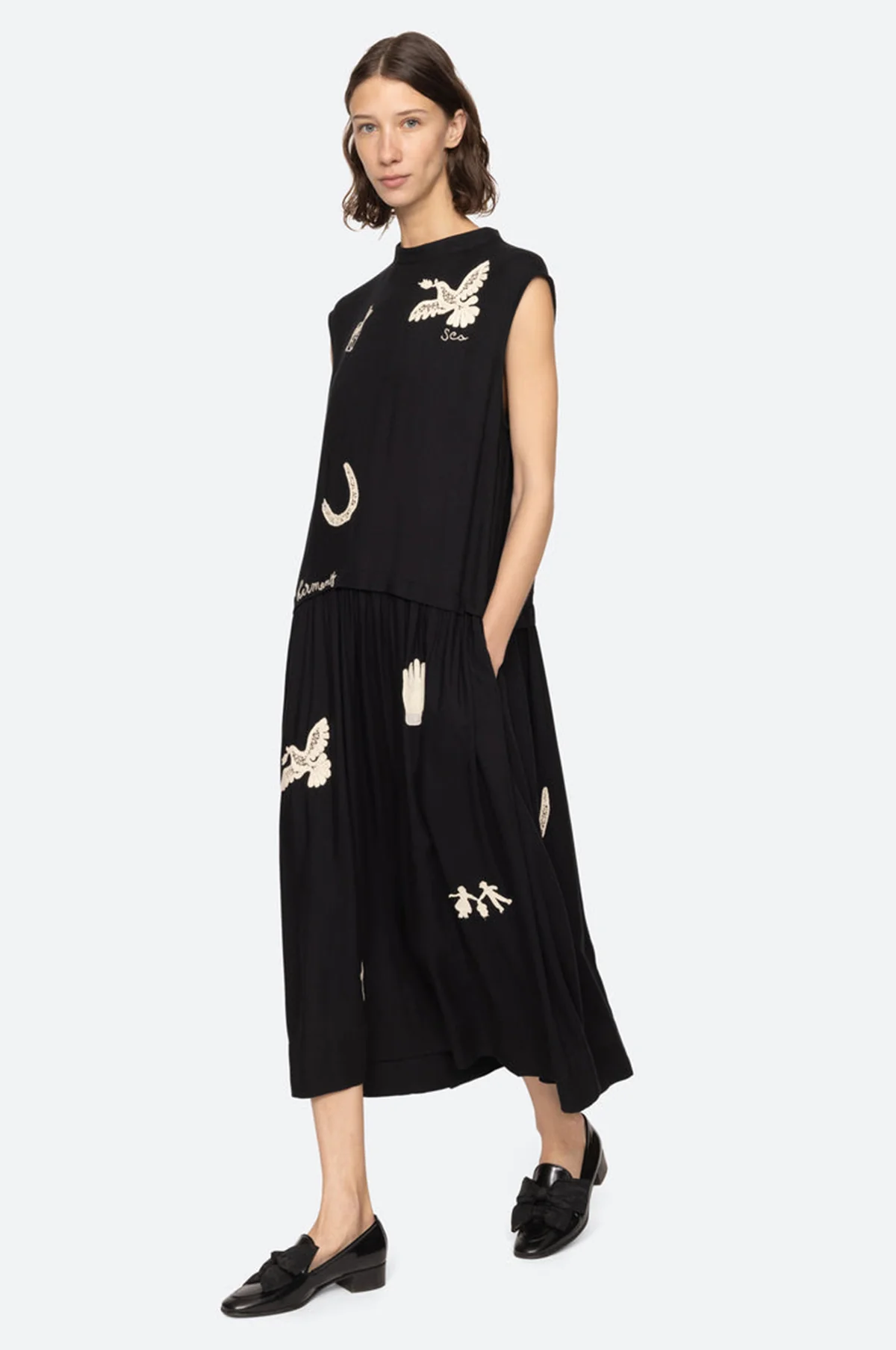 Ellison Solid Tank Midi Dress Black - Image 4