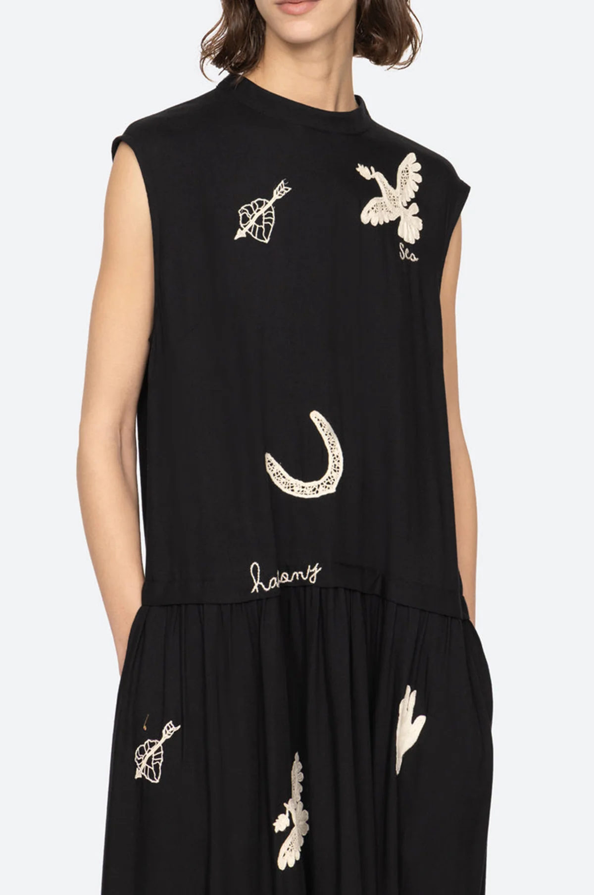 Ellison Solid Tank Midi Dress Black - Image 5