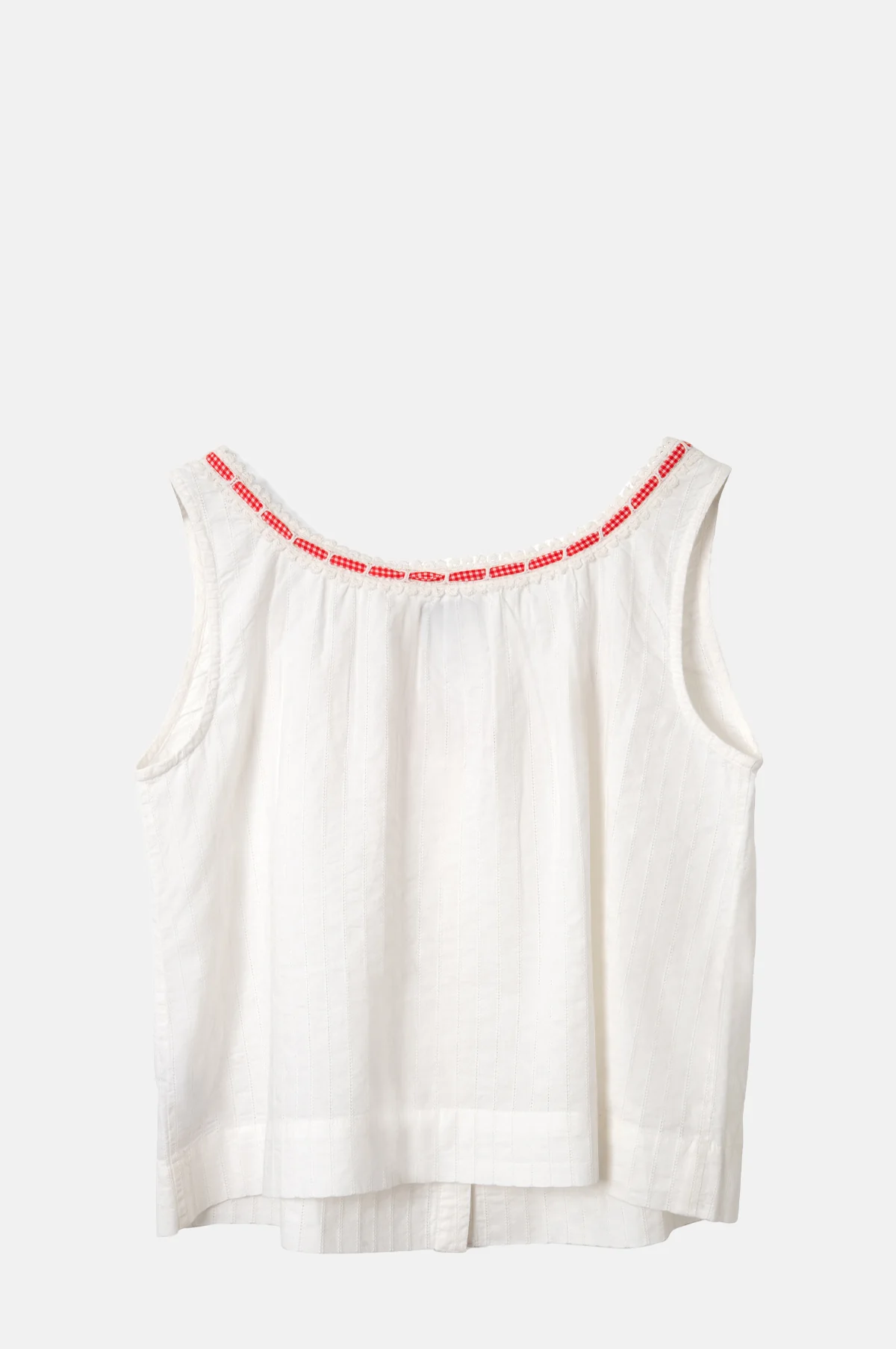 Elodie Cami White With Red Gingham Tie - Image 3