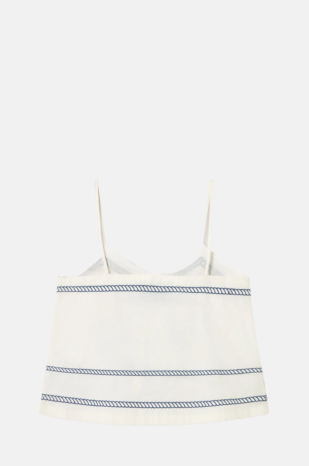 Embroidered Straps Top Off-White - Image 5