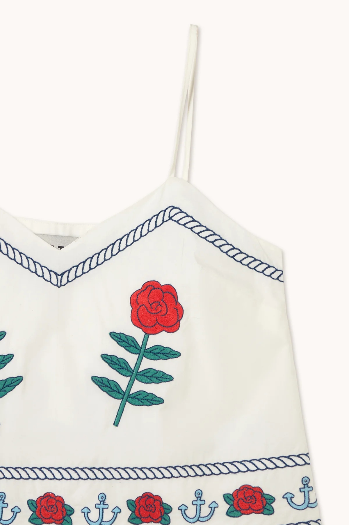 Embroidered Straps Top Off-White - Image 6