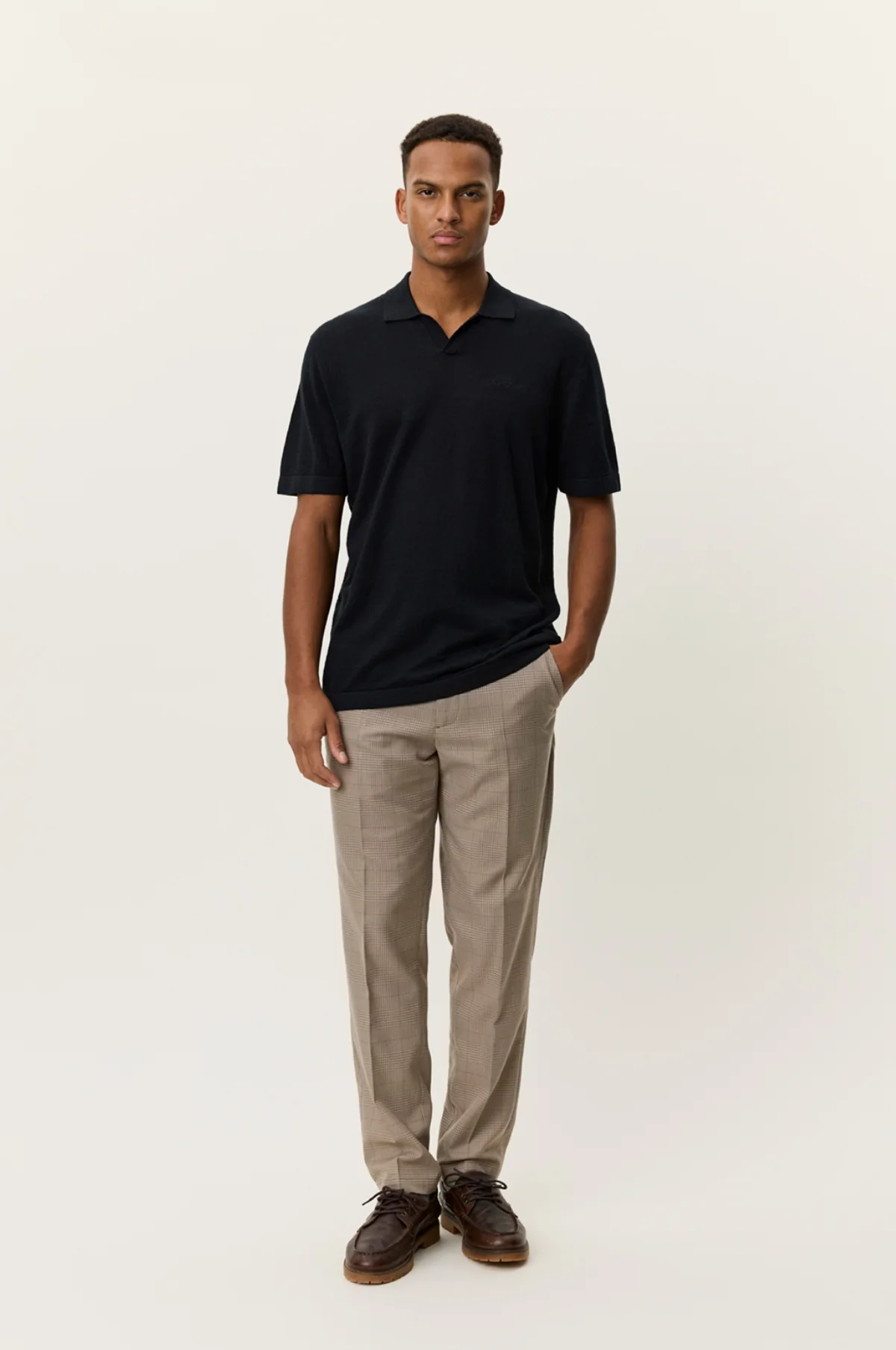 Emmanuel Knit Polo Black - Image 4