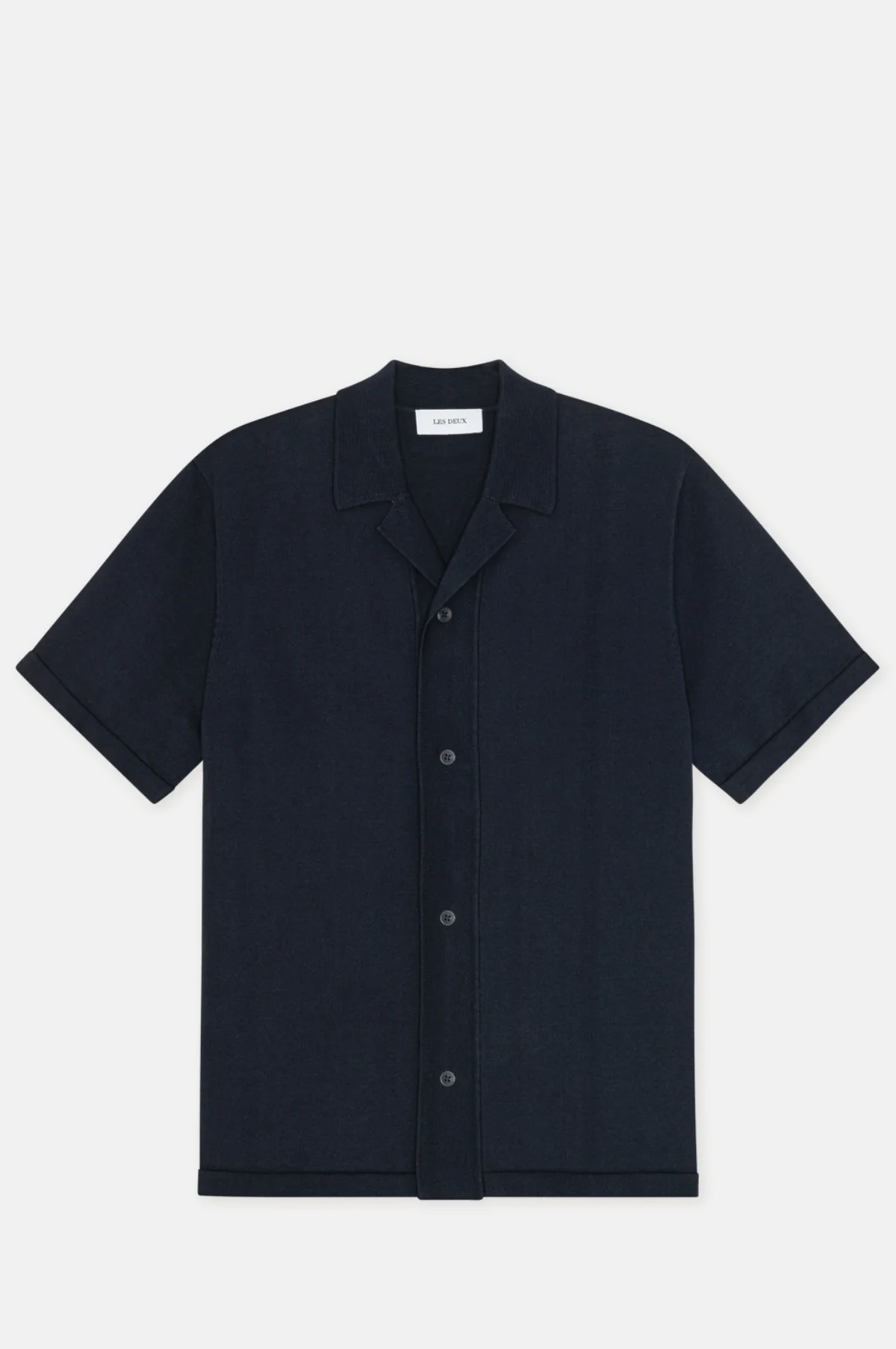 Emmett Arabesque Knitted SS Shirt Dark Navy