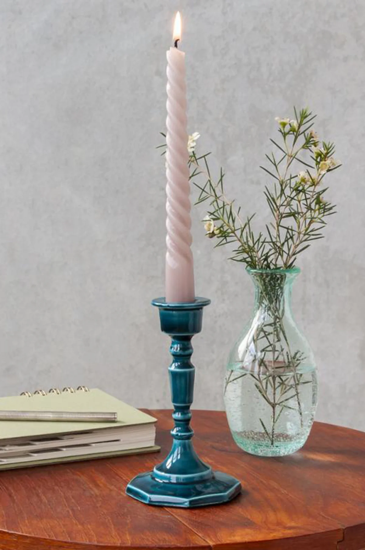 Enamel Candlestick 13cm Blue - Image 2