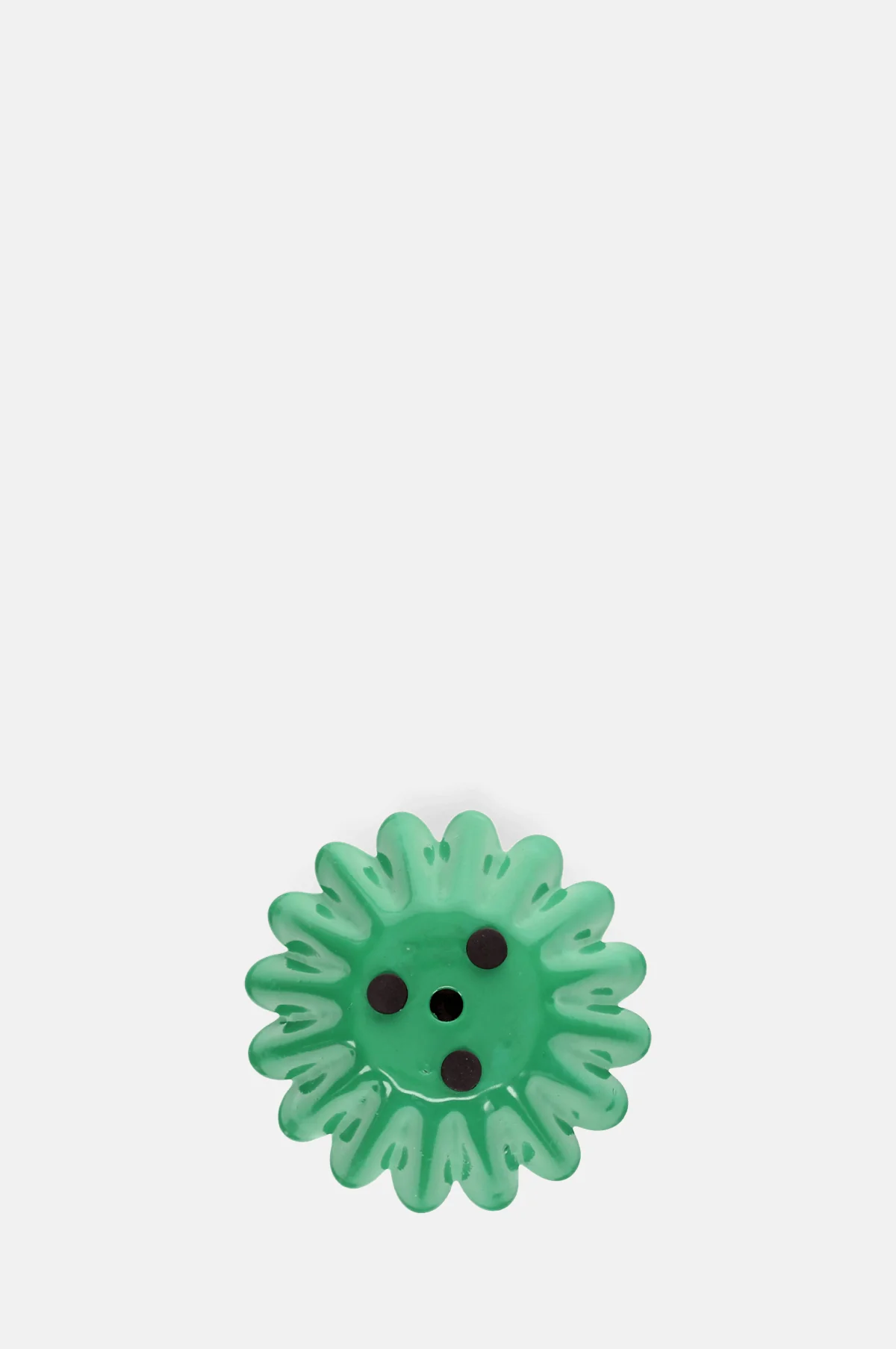Enamel Cupped Flower Candle Holder Dark Green - Image 2
