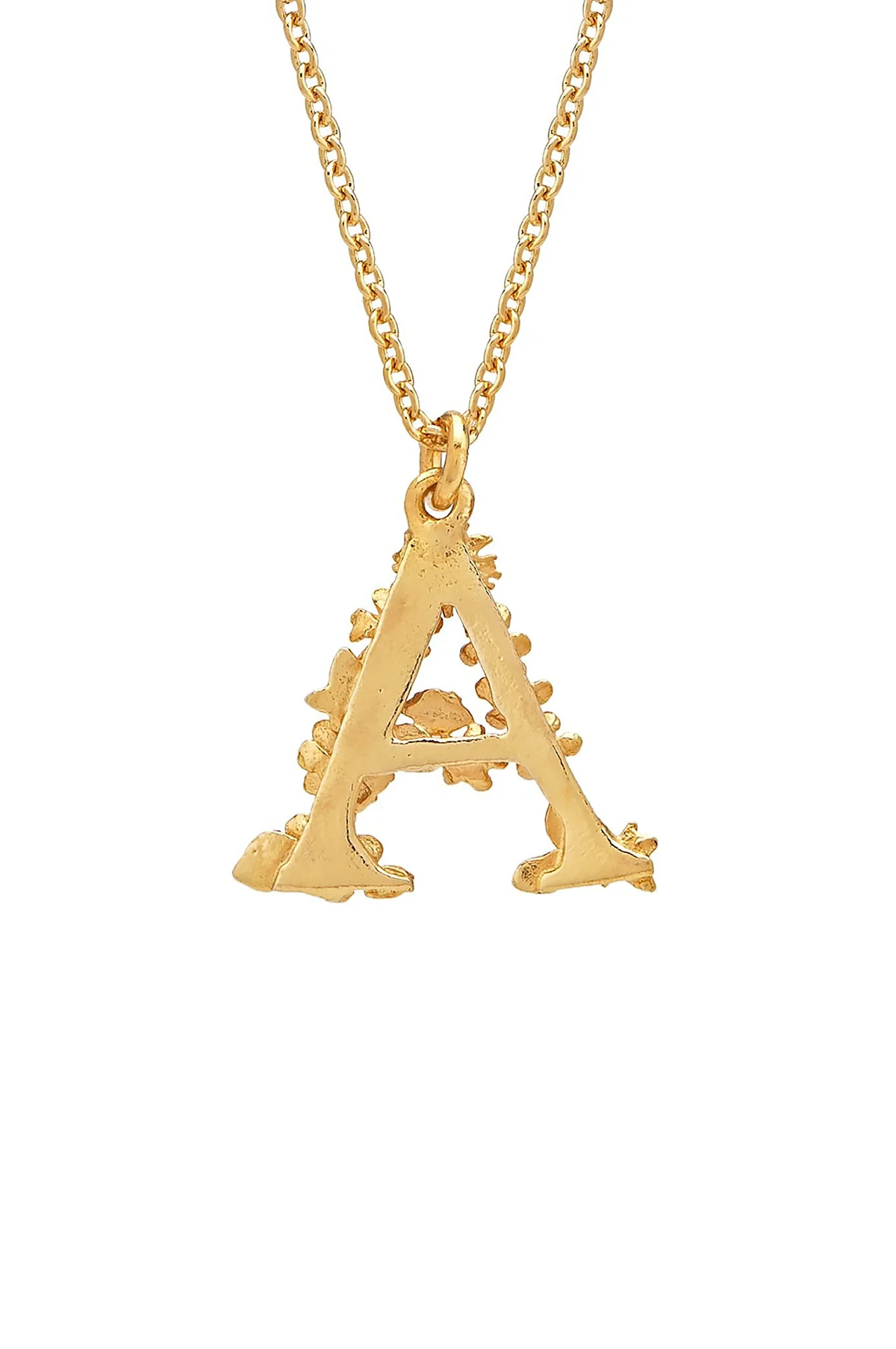 Floral Letter A Necklace Gold Plate - Image 3