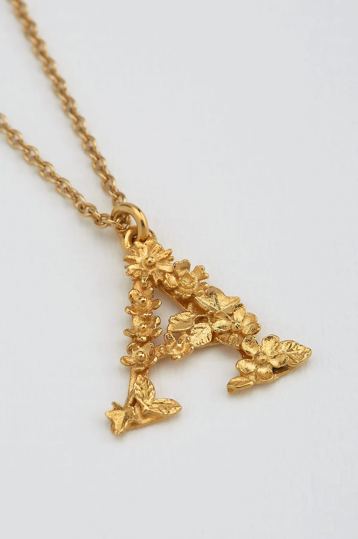 Floral Letter A Necklace Gold Plate - Image 4