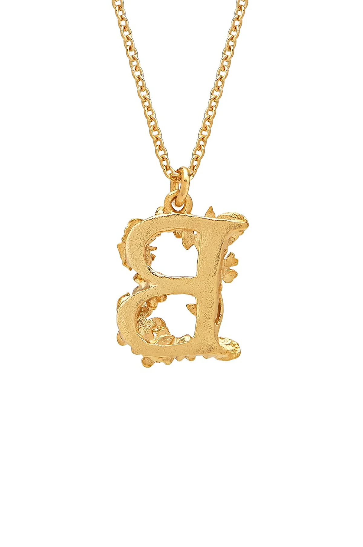Floral Letter B Necklace Gold Plate - Image 3