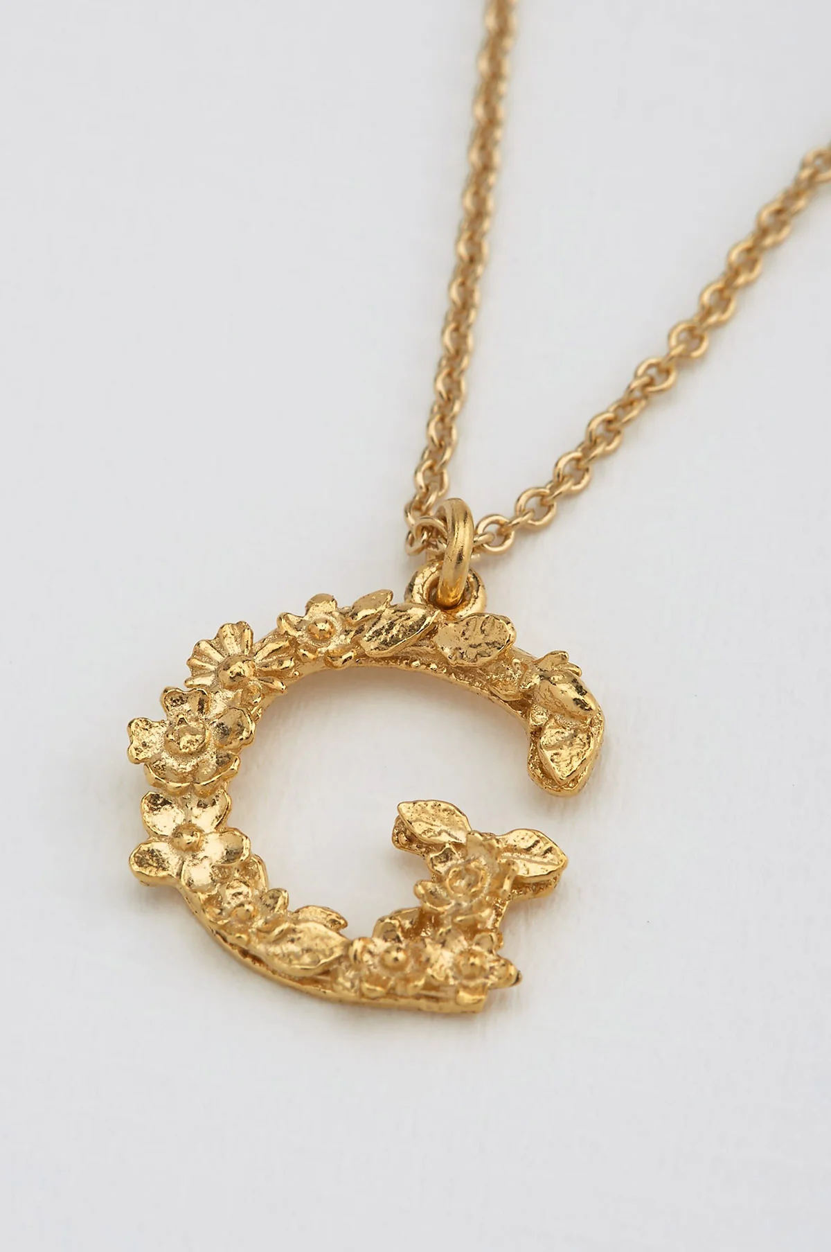 Floral Letter G Necklace Gold Plate - Image 2