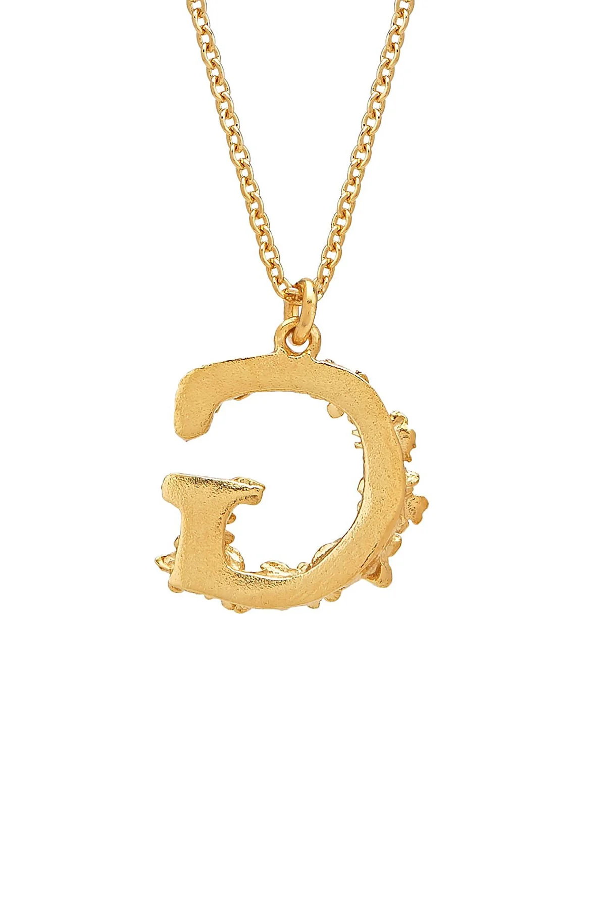 Floral Letter G Necklace Gold Plate - Image 4