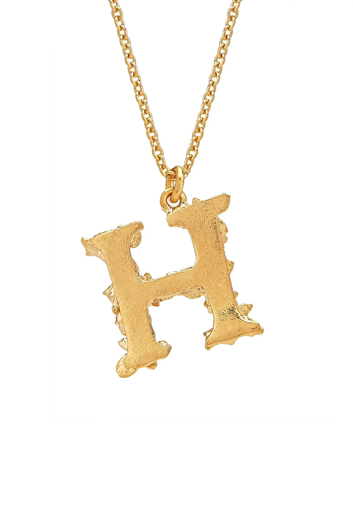 Floral Letter H Necklace Gold Plate - Image 2
