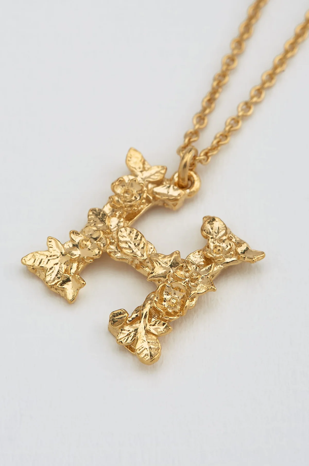 Floral Letter H Necklace Gold Plate - Image 4