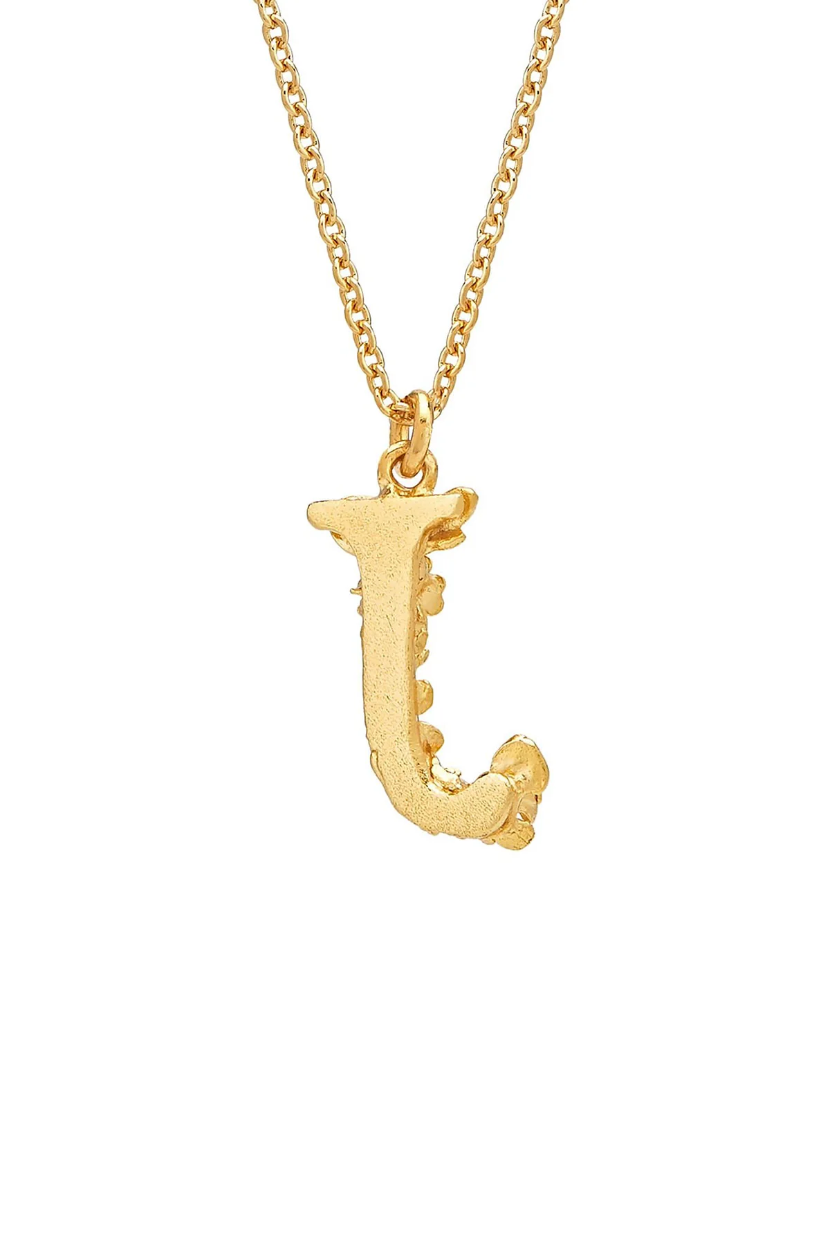 Floral Letter J Necklace Gold Plate - Image 4