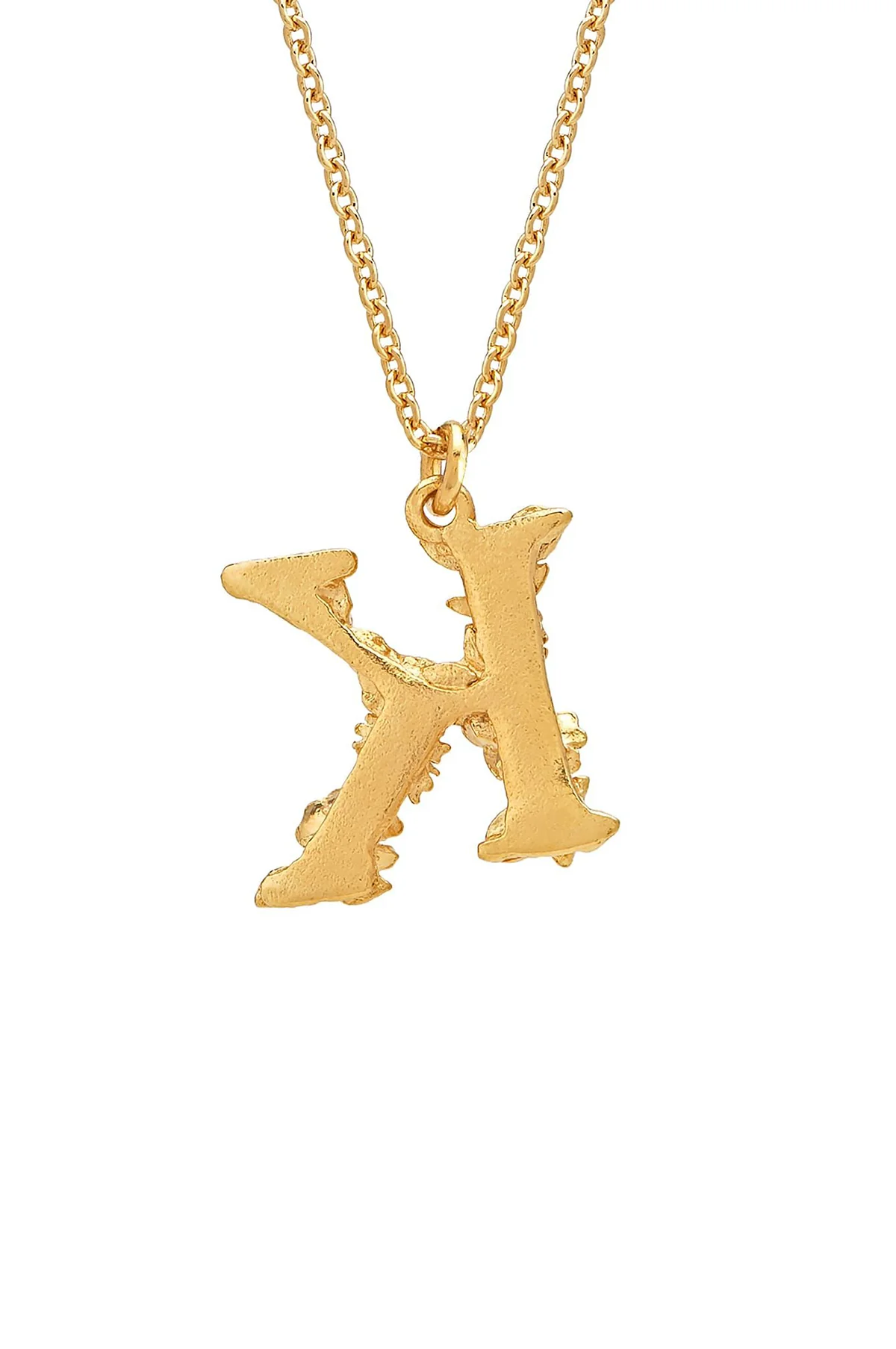 Floral Letter K Necklace Gold Plate - Image 4