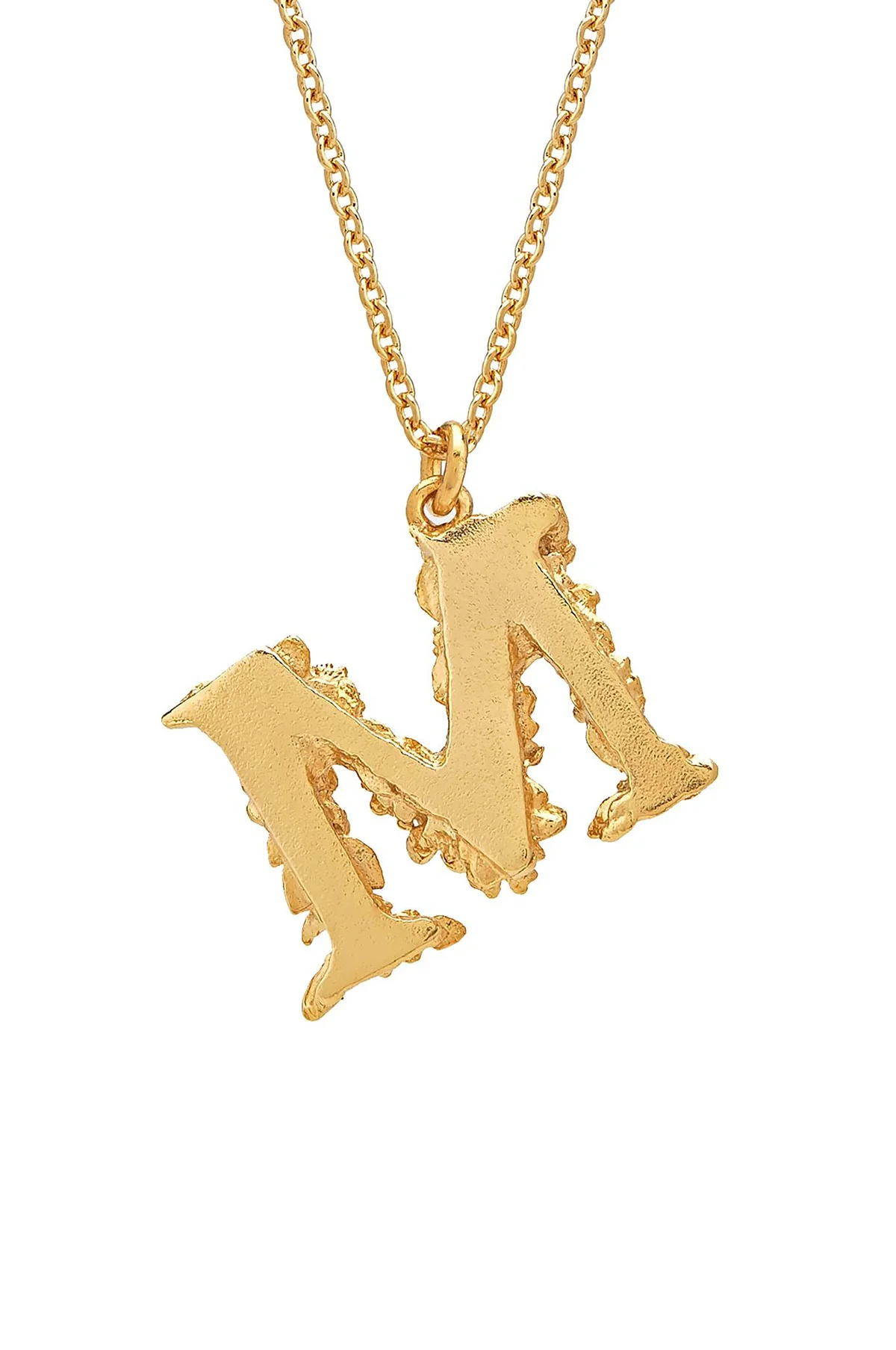 Floral Letter M Necklace Gold Plate - Image 4