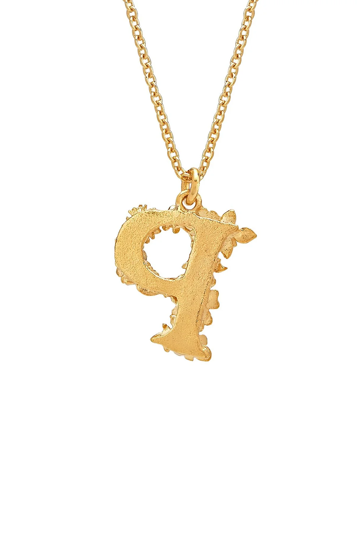Floral Letter P Necklace Gold Plate - Image 4