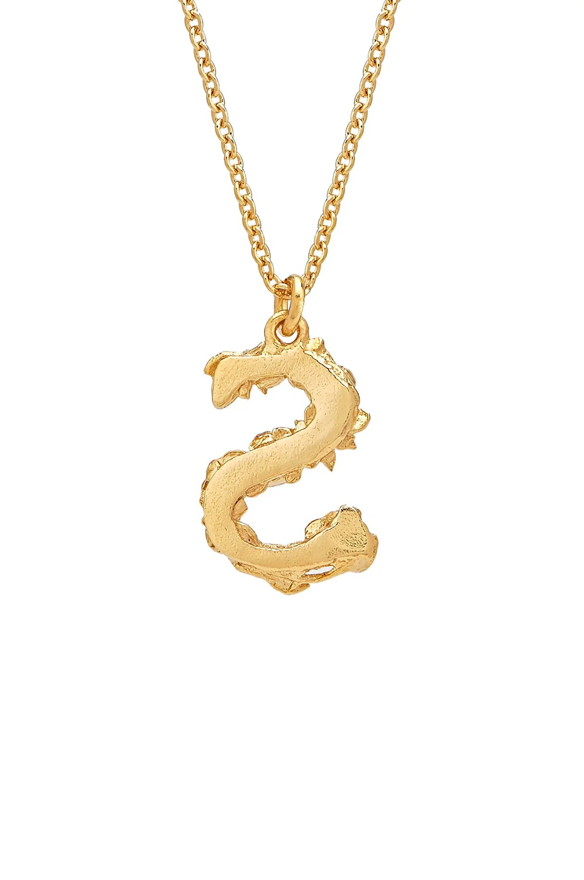 Floral Letter S Necklace Gold Plate - Image 4
