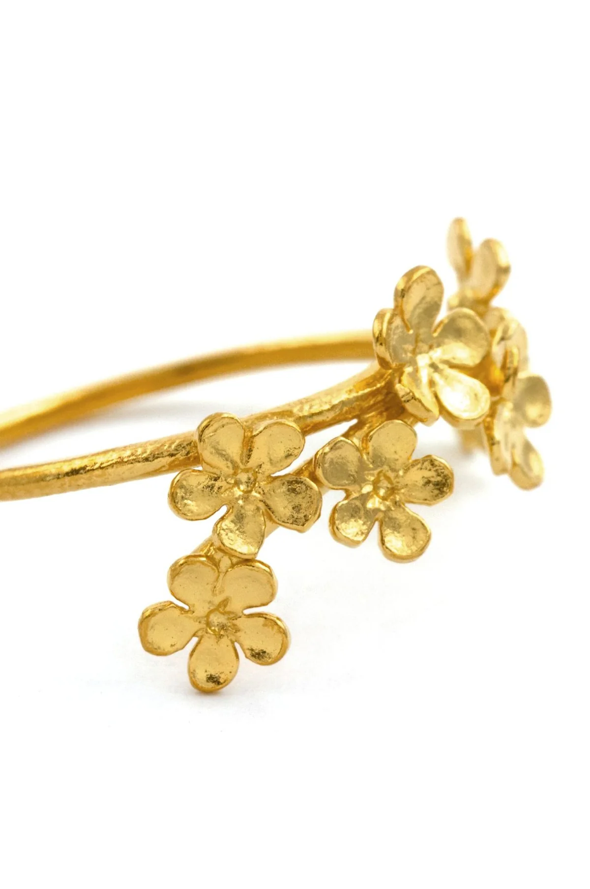 Forget Me Not Flower Trail Stacking Ring Gold - Image 3
