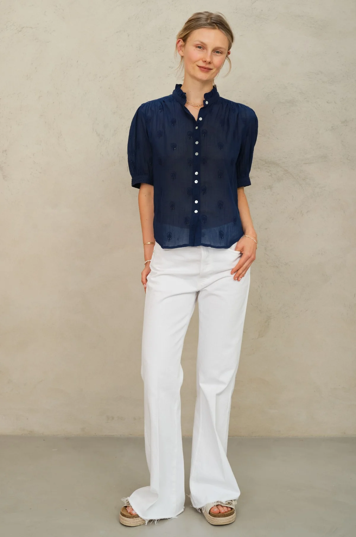 Frani Emb Top Indigo - Image 2