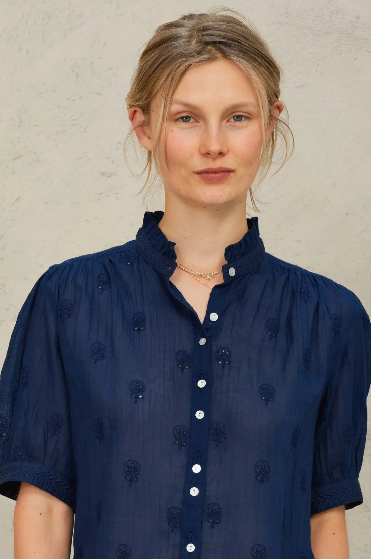 Frani Emb Top Indigo - Image 3