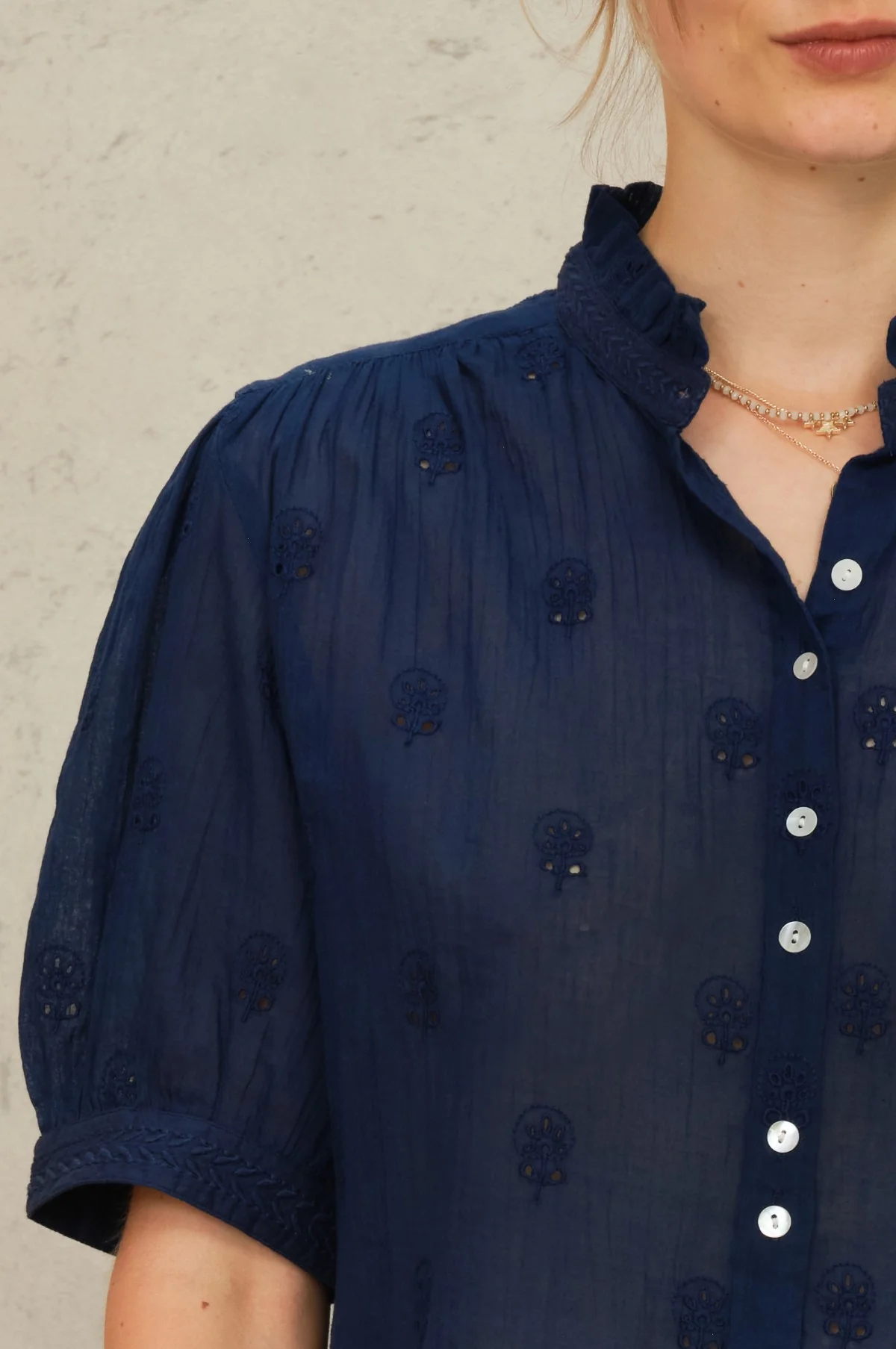Frani Emb Top Indigo - Image 4