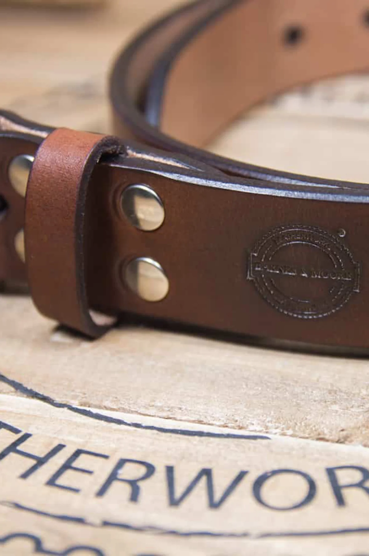 Garrison Belt Oak Bark Leather Conker/Nickel - Image 3