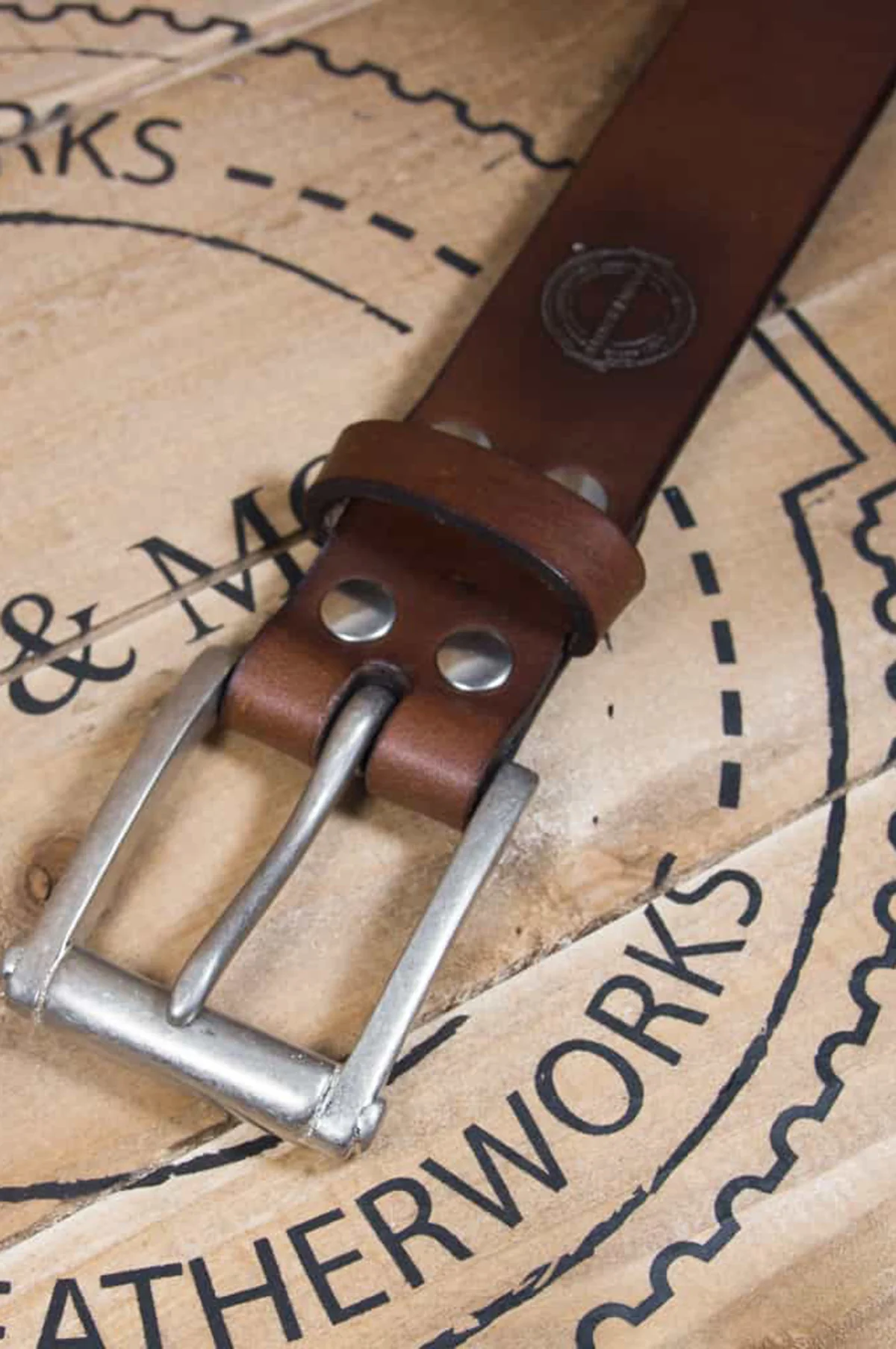 Garrison Belt Oak Bark Leather Conker/Nickel - Image 5